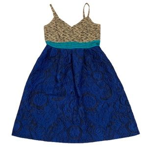 ANTHRO Moulinette Soeurs blue/aqua/black dress, 8
